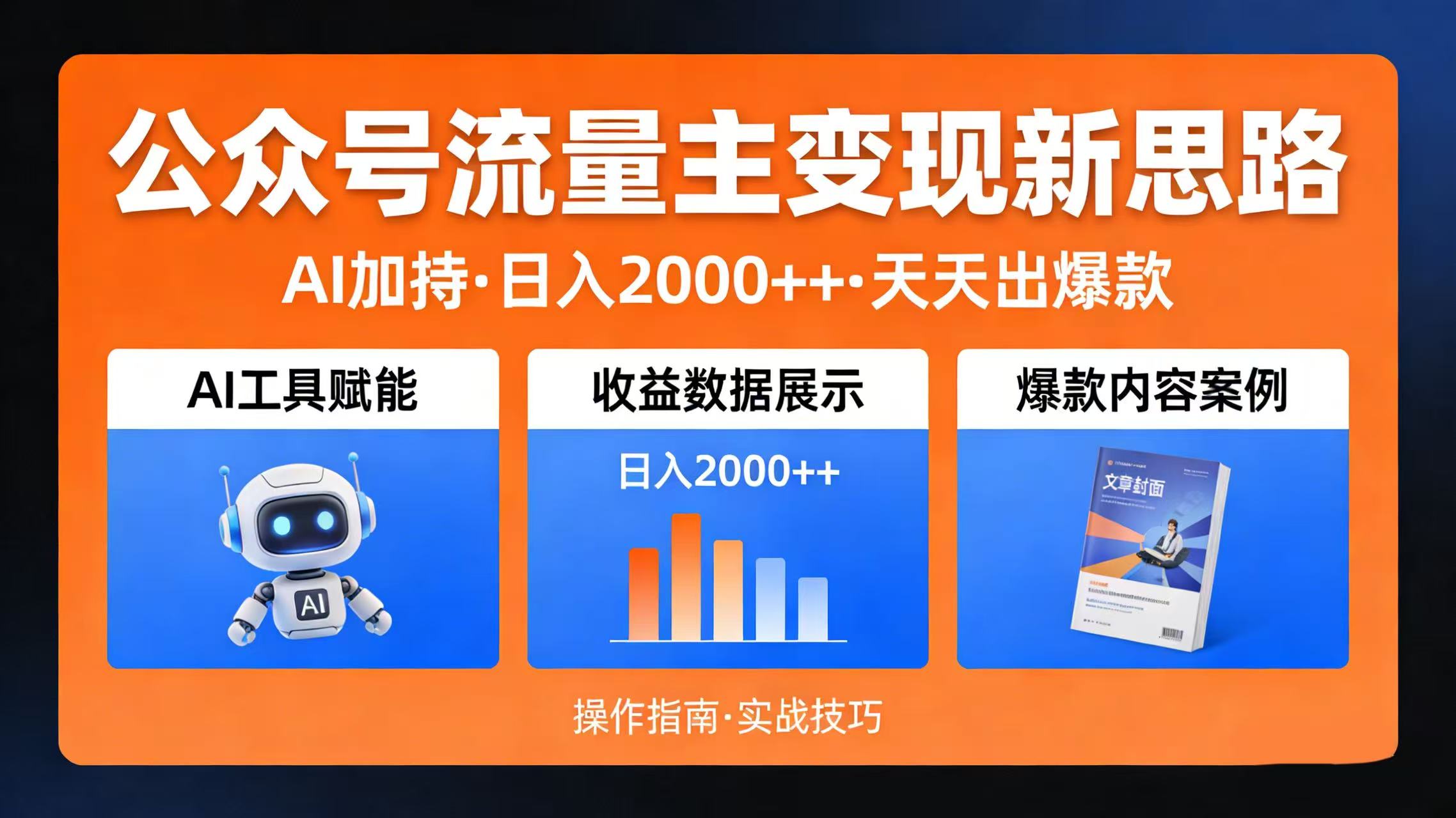 公众号流量主变现新思路：AI 加持，日入 2000++ 天天出爆款-靠谱项目库