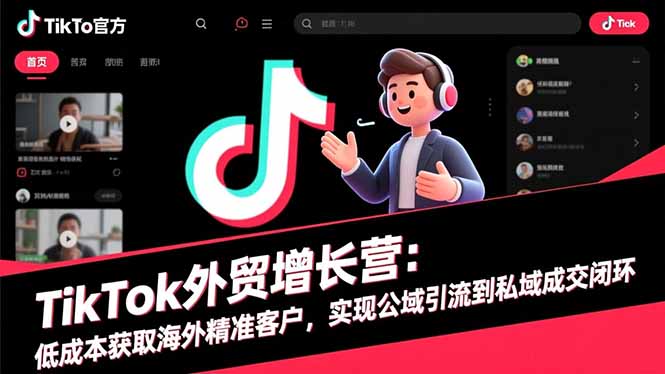 （16522期）TikTok外贸增长营：低成本获取海外精准客户，实现公域引流到私域成交闭环-靠谱项目库