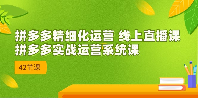 2023年8月新课-拼多多精细化运营 线上直播课：拼多多实战运营系统课-42节-靠谱项目库