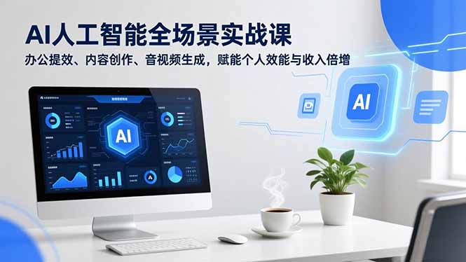 （16958期）AI人工智能全场景实战课，办公提效、内容创作、音视频生成，赋能个人效能与收入倍增-靠谱项目库