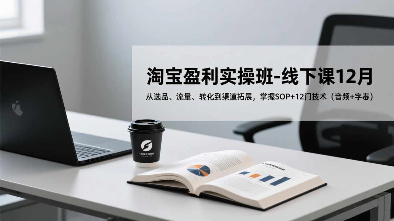 （17079期）淘宝盈利实操班-线下课12月，从选品、流量、转化到渠道拓展，掌握SOP+12门技术（音频+字幕）-靠谱项目库