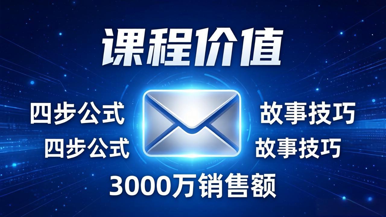 （17771期）高效邮件销售课：15分钟写出高转化邮件，四步公式+故事技巧，3000万销售额玩法拆解-靠谱项目库