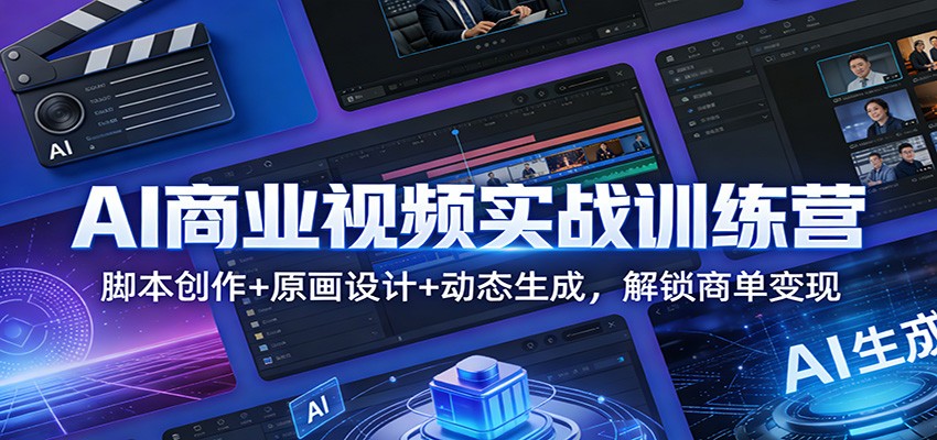 AI商业视频实战训练营：脚本创作+原画设计+动态生成，解锁商单变现-靠谱项目库
