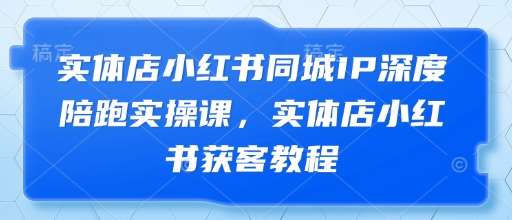 实体店小红书同城IP深度陪跑实操课，实体店小红书获客教程-靠谱项目库
