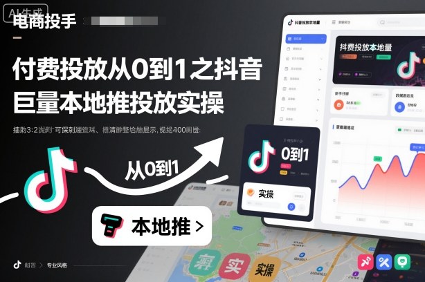 付费投放从0到1之抖音巨量本地推投放实操-靠谱项目库