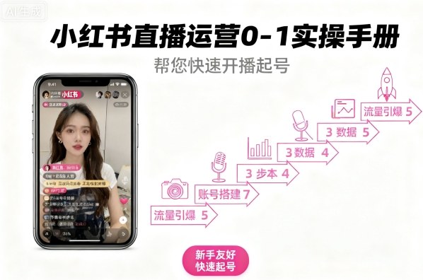 小红书直播运营0-1实操手册，帮您快速开播起号-靠谱项目库