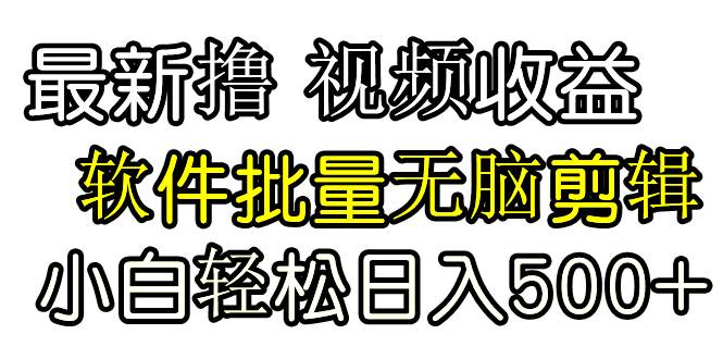 发视频撸收益，软件无脑批量剪辑，第一天发第二天就有钱-靠谱项目库