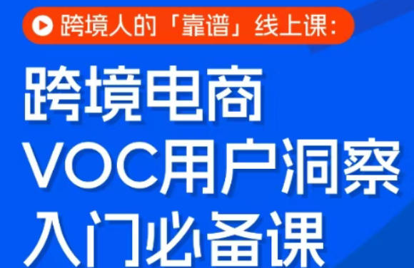 跨境电商VOC用户洞察入门必备课，跨境人的靠谱线上课-靠谱项目库