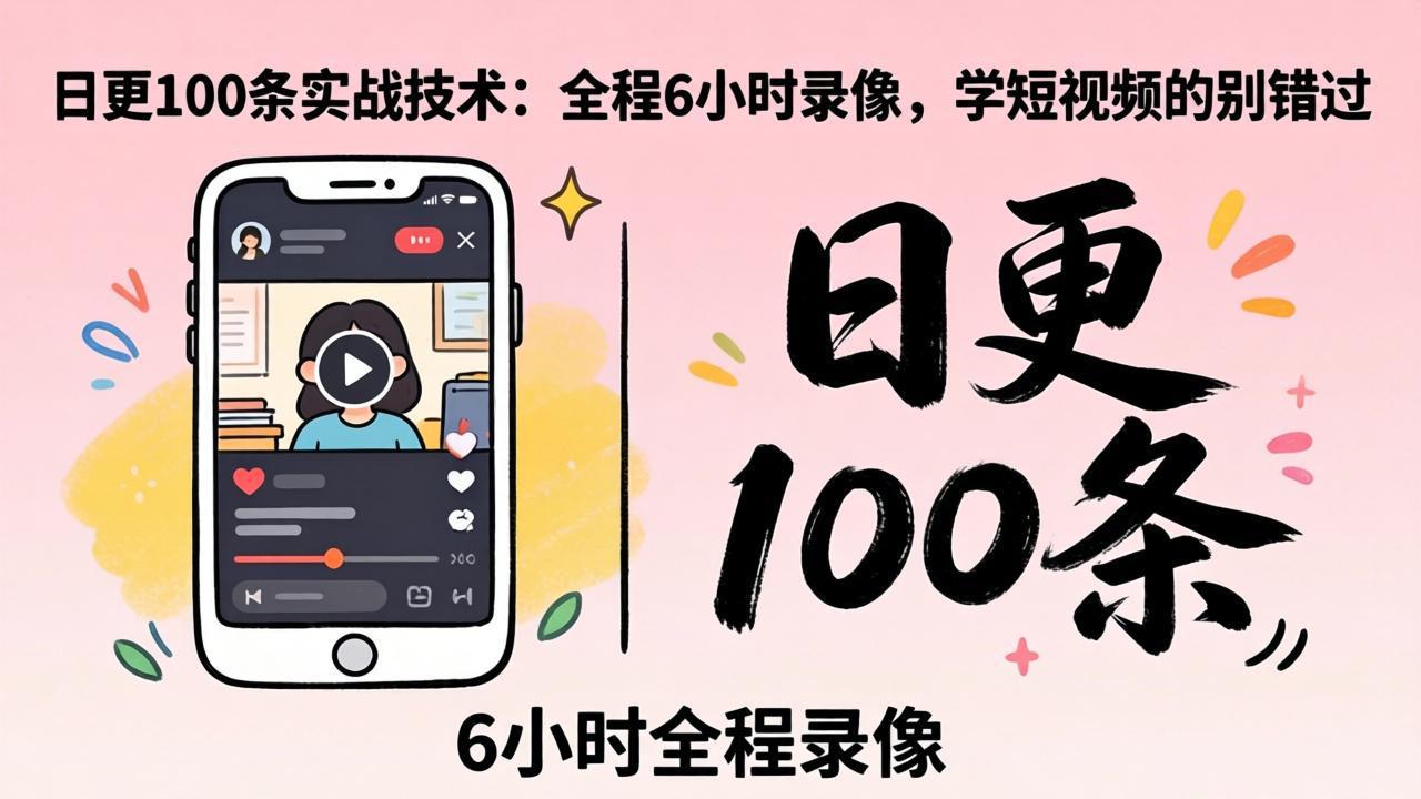 （18097期）某工作坊东莞2026年4月12线下课：日更100条实战：全程6小时录像，学短视频的别错过-靠谱项目库