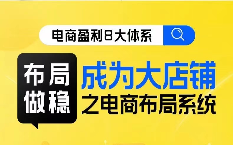 八大体系布局篇·布局做稳，成为大店的电商布局线上课-靠谱项目库