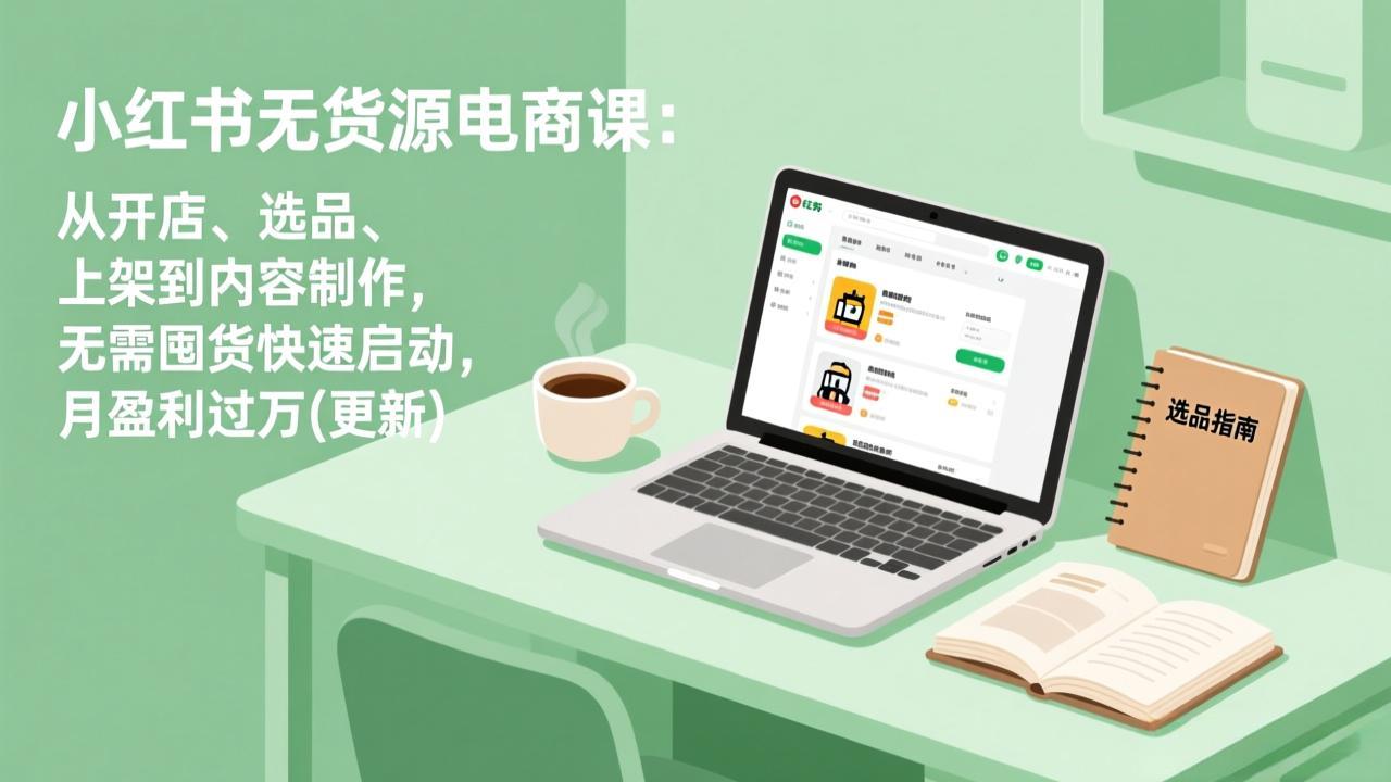 （18127期）小红书无货源电商课(4月20更新)：从开店、选品、上架到内容制作，无需囤货快速启动，月盈利过万-靠谱项目库