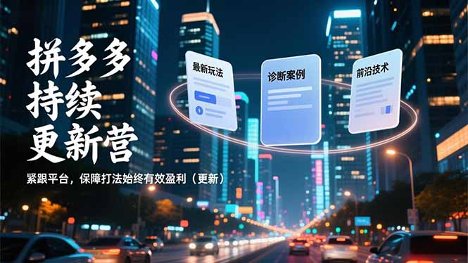 （16987期）拼多多持续更新营，最新玩法、诊断案例、前沿技术，紧跟平台，保障打法始终有效盈利（更新）-靠谱项目库