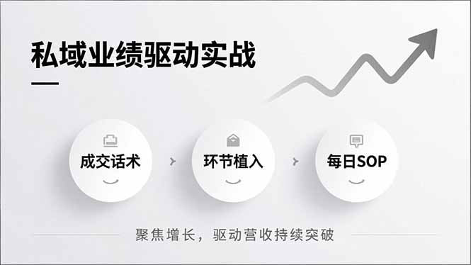 （16988期）私域业绩驱动实战，成交话术、环节植入、每日SOP，聚焦增长，驱动营收持续突破-靠谱项目库