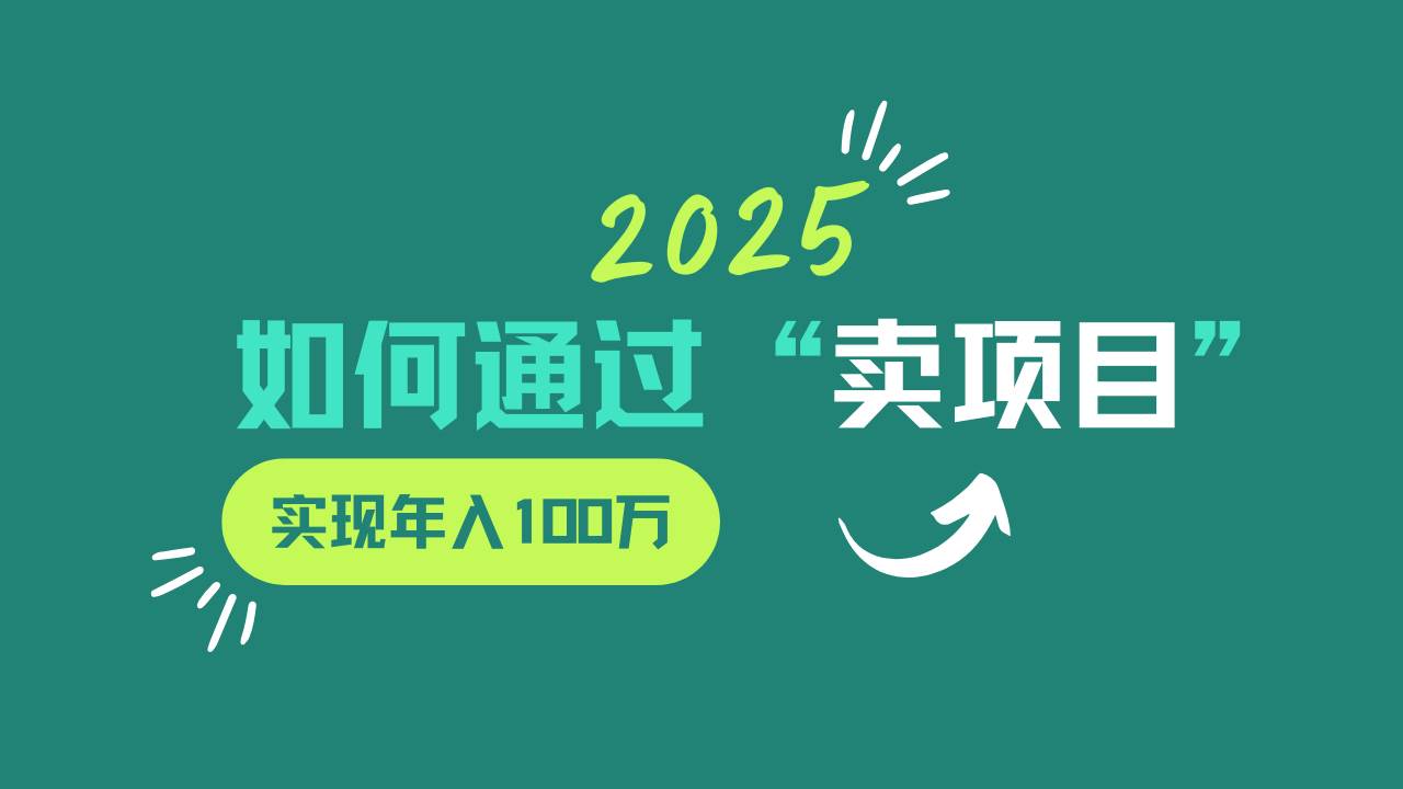 2025年如何通过“卖项目”实现年入100w-靠谱项目库