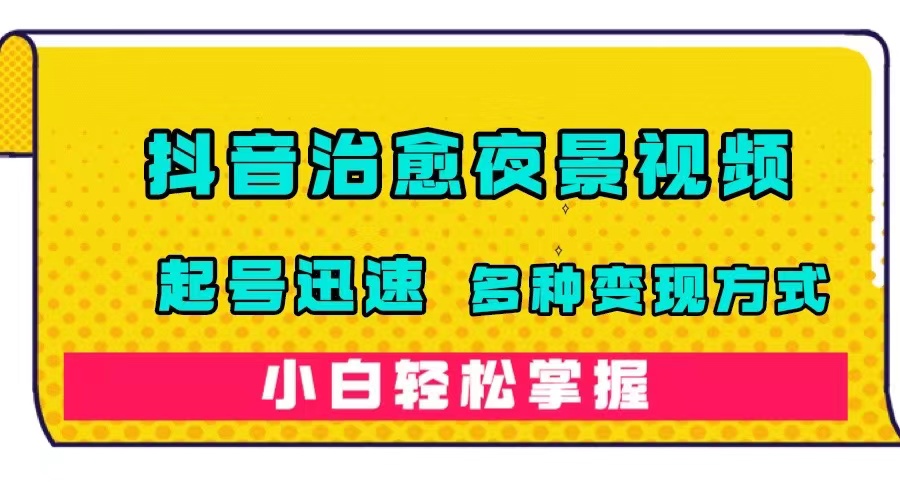 抖音治愈系夜景视频，起号迅速，多种变现方式，小白轻松掌握（附120G素材）-靠谱项目库