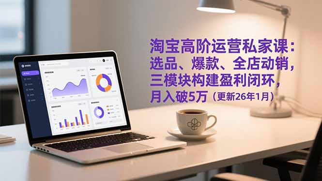 （17080期）淘宝高阶运营私家课：选品、爆款、全店动销，三模块构建盈利闭环，月入破5万（更新26年1月）-靠谱项目库