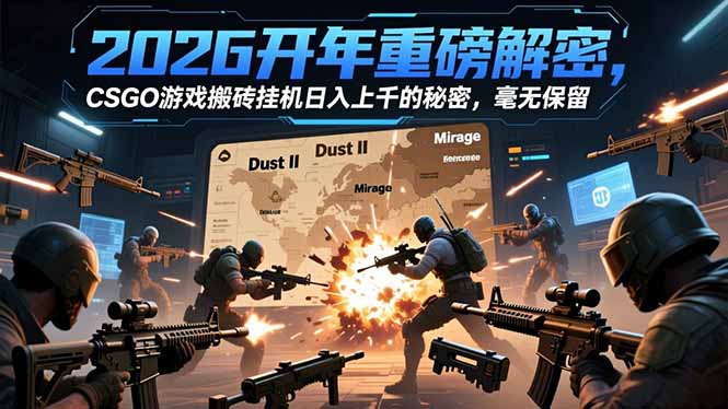 （16904期）2026开年重磅解密，CSGO游戏搬砖挂机日入上千的秘密，毫无保留-靠谱项目库