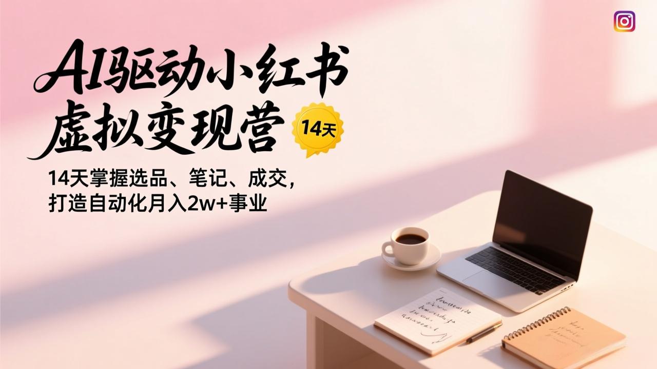 （17204期）AI驱动小红书虚拟变现营，14天掌握选品、笔记、成交，打造自动化月入2w+事业-靠谱项目库