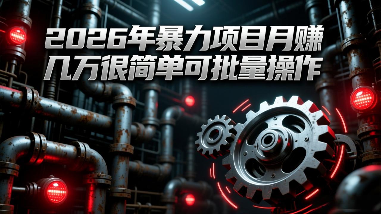（17218期）2026年暴力项目月赚几万很简单可批量操作，成本低，利润大-靠谱项目库