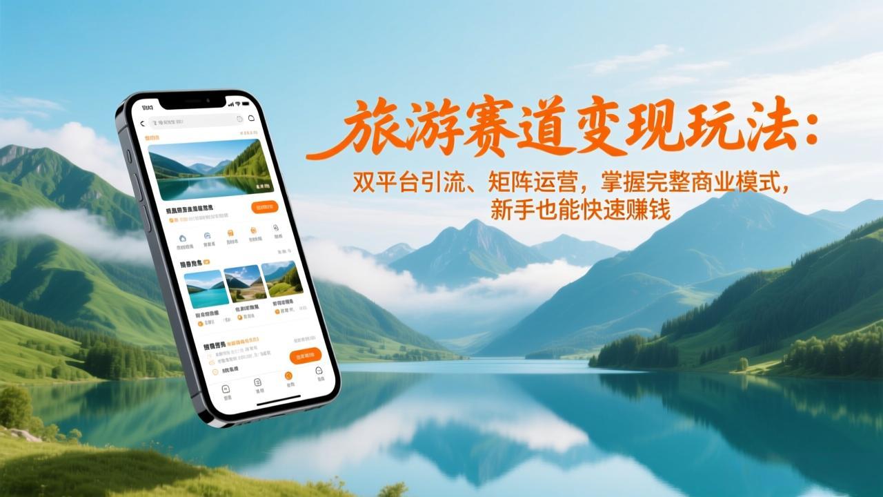 （17153期）旅游赛道变现玩法：双平台引流、矩阵运营，掌握完整商业模式，新手也能快速赚钱-靠谱项目库