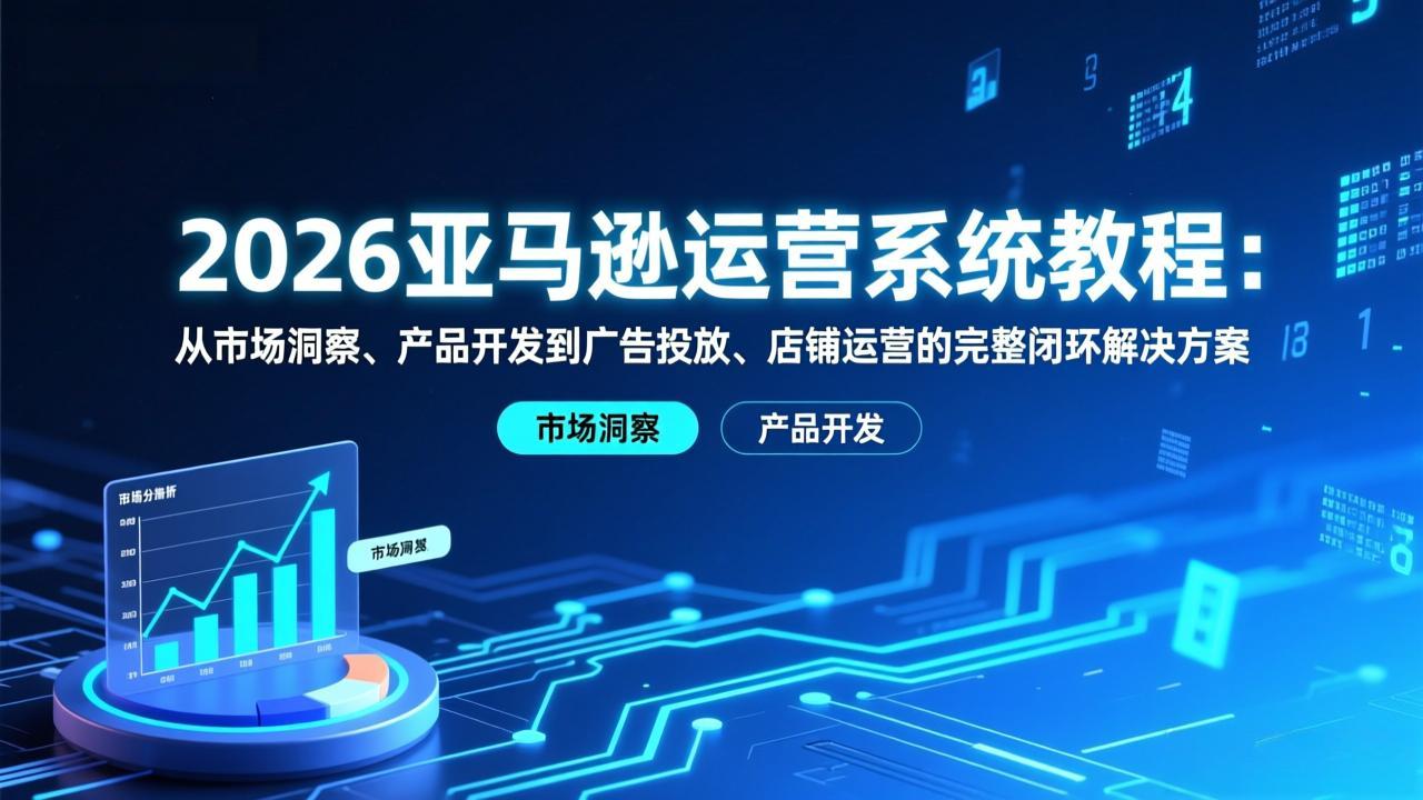 （17208期）2026亚马逊运营系统教程：从市场洞察、产品开发到广告投放、店铺运营的完整闭环解决方案-靠谱项目库