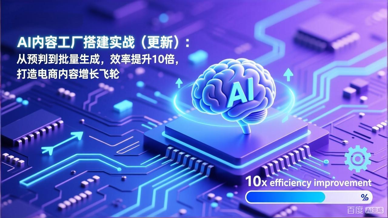 （17210期）AI内容工厂搭建实战（更新）：从预判到批量生成，效率提升10倍，打造电商内容增长飞轮-靠谱项目库