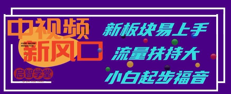 中视频新风口，新板块易上手，流量扶持大，小白起步福音【揭秘】-靠谱项目库