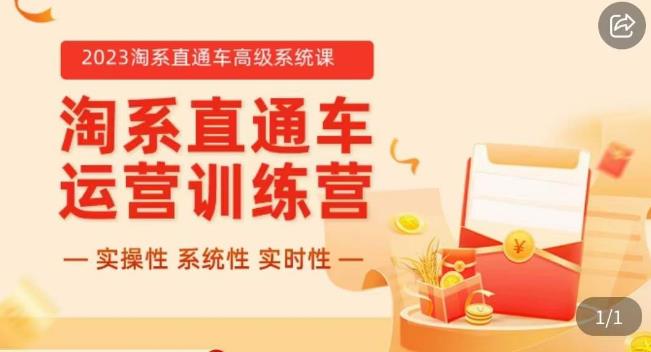 冠东·2023淘系直通车高级系统课，​实操性，系统性，实时性，直通车完整体系教学-靠谱项目库