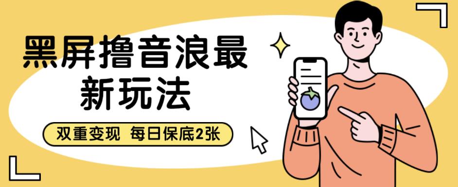 黑屏撸音浪最新玩法，双重变现，每日保底2张【揭秘】-靠谱项目库