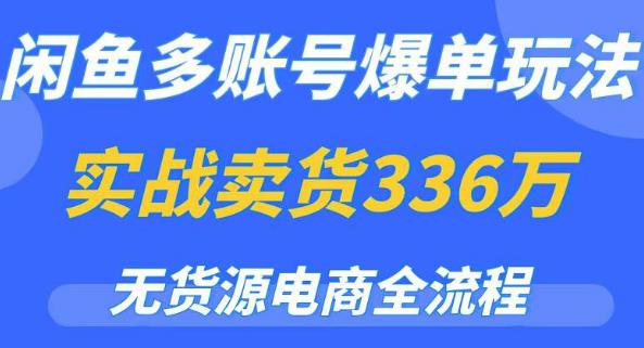 闲鱼多账号爆单玩法，无货源电商全流程，超简单的0门槛变现项目【揭秘】-靠谱项目库