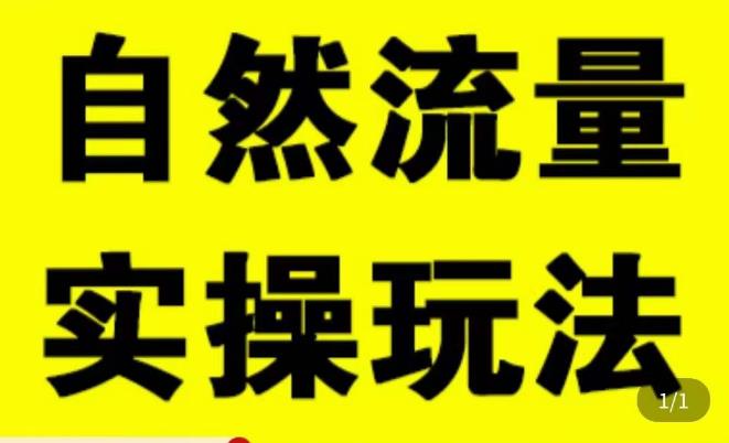 拼多多自然流量天花板，拼多多自然流的实操玩法，自然流量是怎么来的，如何开车带来自然流等知识-靠谱项目库