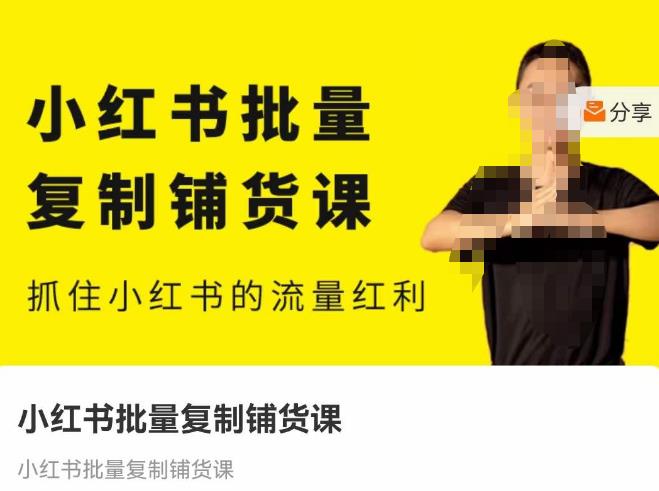 张宾·小红书批量复制铺货课，抓住小红书的流量红利 （更新2023年2月）-靠谱项目库