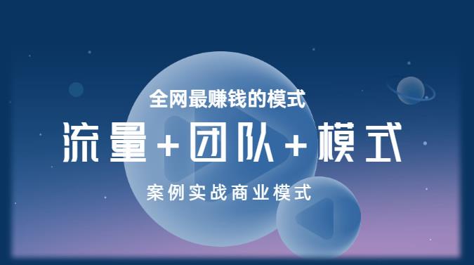 王冲老师《流量+团队+模式》商业模式实战课，全网最赚钱的模式-靠谱项目库