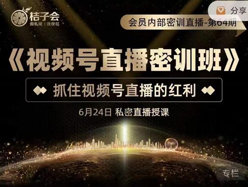 《视频号直播密训班》，抓住视频号直播的红利 价值12800-靠谱项目库