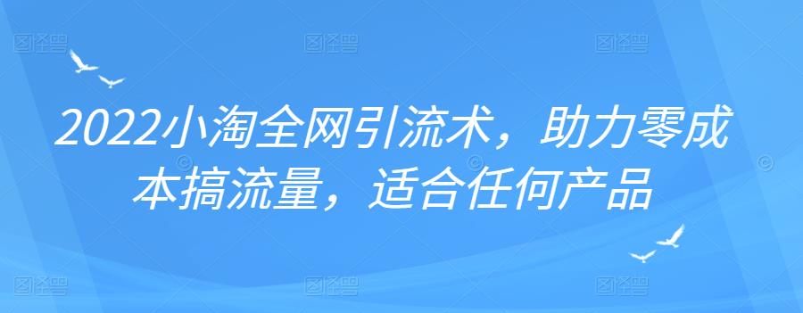 2022年小淘全网引流术，助力零成本搞流量，适合任何产品-靠谱项目库