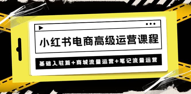 小红书电商高级运营课程：基础入驻篇+商城流量运营+笔记流量运营-靠谱项目库