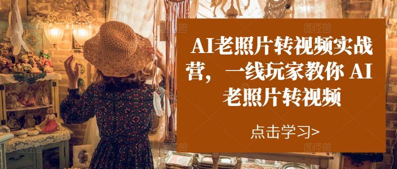 AI老照片转视频实操训练营，一线玩家教你AI老照片转视频-靠谱项目库