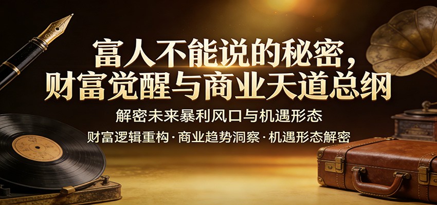 富人不能说的秘密，财富觉醒与商业天道总纲，解密未来暴利风口与机遇形态-靠谱项目库