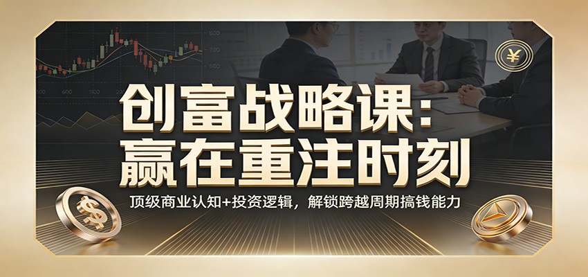 《创富战略课：赢在重注时刻》顶级商业认知+投资逻辑，解锁跨越周期搞钱能力-靠谱项目库