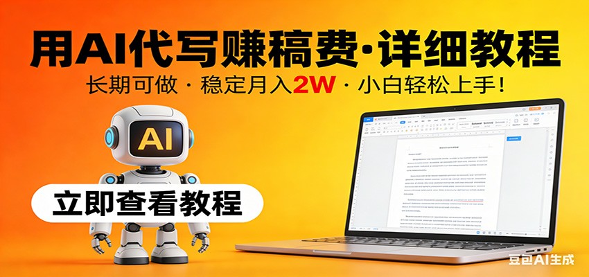 用AI代写赚稿费，详细教程，长期可做，稳定月入2W，小白轻松上手！-靠谱项目库