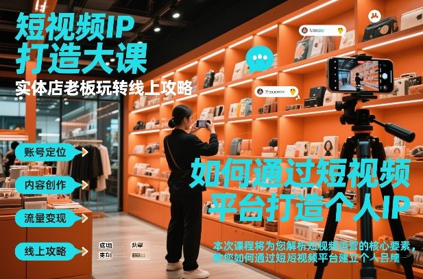 短视频ip打造大课，实体店老板玩转线上攻略-靠谱项目库