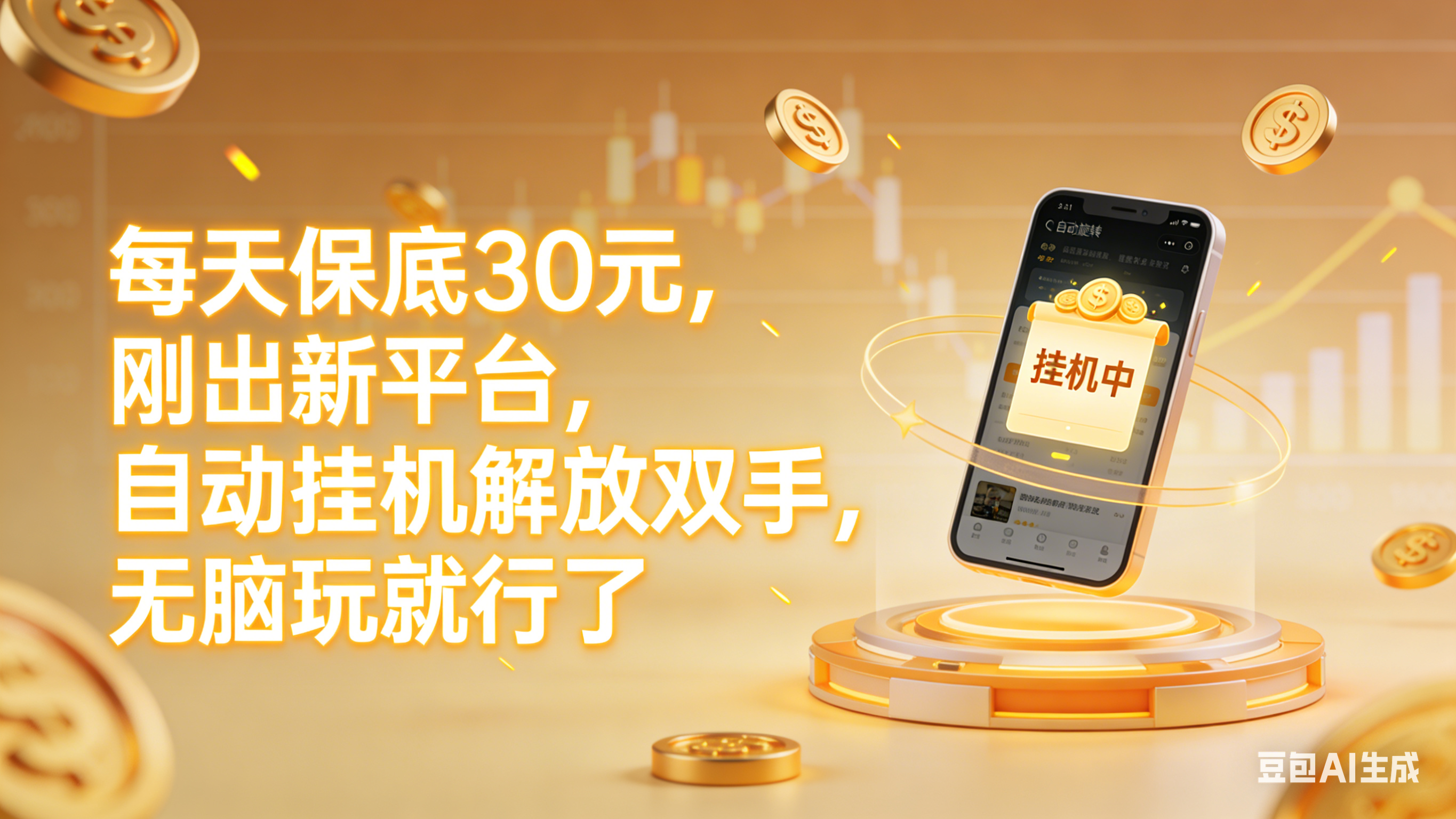 每天保底30元，刚出新平台，自动挂机解放双手，无脑玩就行了-靠谱项目库