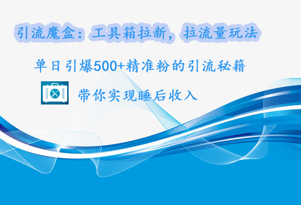 引流魔盒：工具箱拉新，拉流量玩法，单日引爆500+精准粉的引流秘籍，带你实现睡后收入-靠谱项目库
