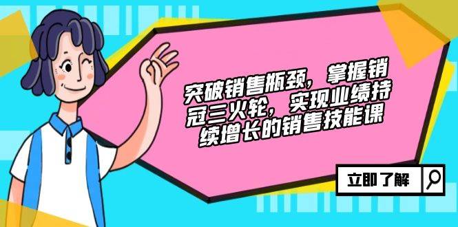（12965期）突破销售瓶颈，掌握销冠三火轮，实现业绩持续增长的销售技能课-靠谱项目库