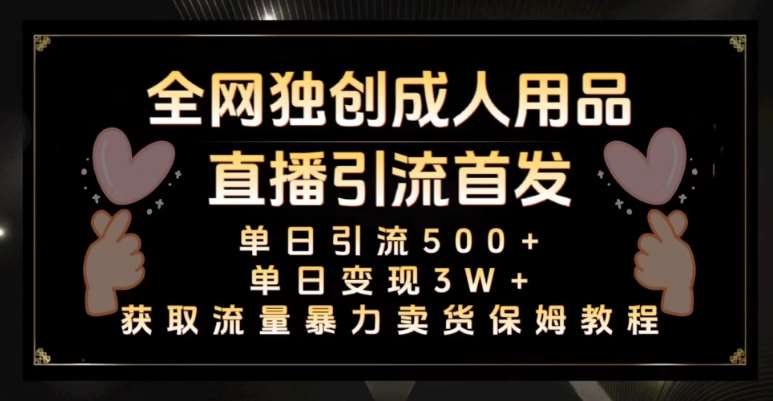 全网独创真人主播+无人直播单日引流500+，橙人用品暴力卖货单日变现3W+保姆似教学2.0【揭秘】-靠谱项目库