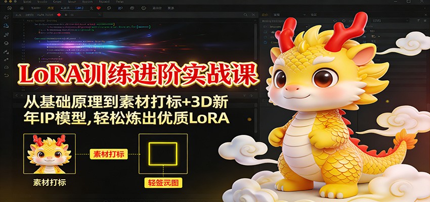 LoRA训练进阶实战课：从基础原理到素材打标+3D新年IP模型，轻松炼出优质LoRA-靠谱项目库