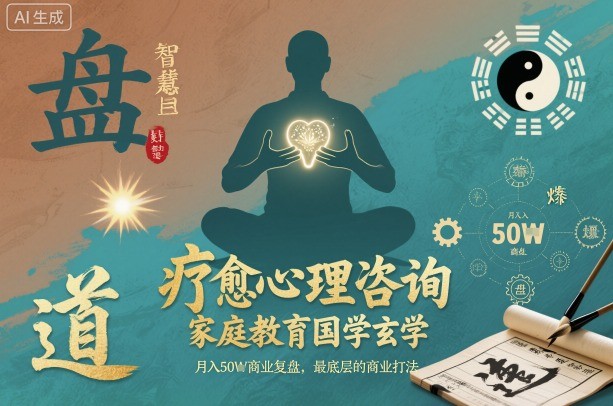 疗愈心理咨询，家庭教育国学玄学，月入50个商业复盘，最底层的商业打法-靠谱项目库