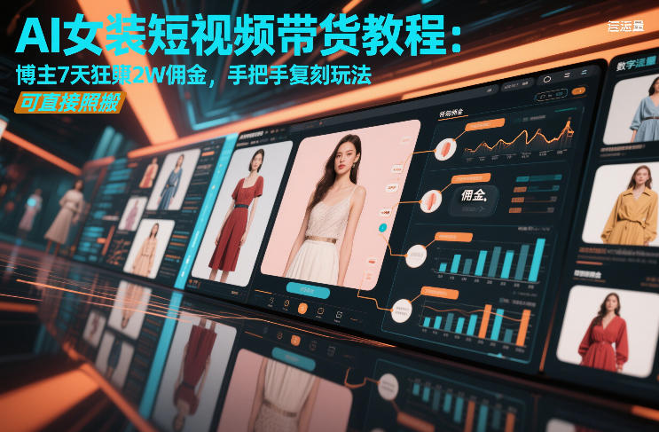 AI女装短视频带货教程：博主7天狂賺2W佣金，手把手复刻玩法，可直接照搬-靠谱项目库