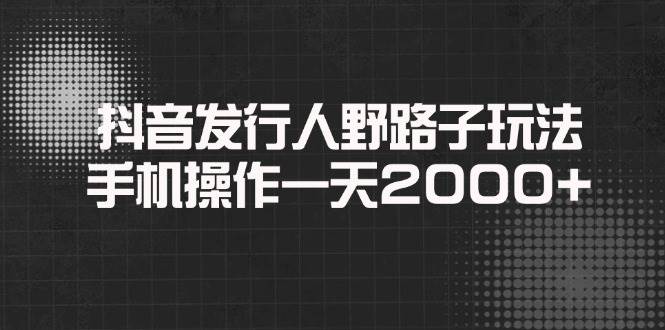 （14068期）抖音发行人野路子玩法，手机操作一天2000+-靠谱项目库