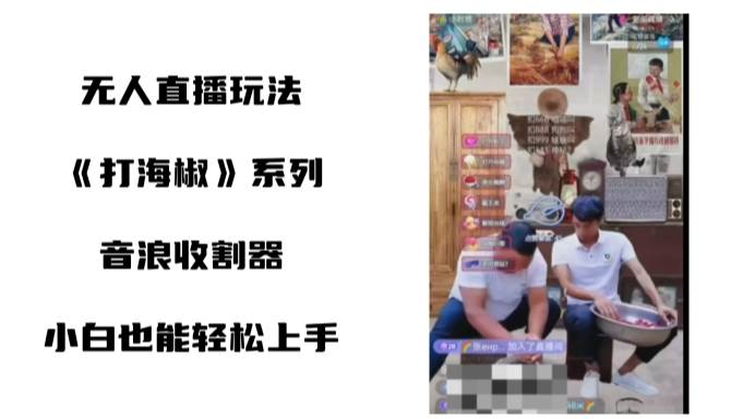（8661期）打海椒无人直播整蛊项目，小白轻松上手撸音浪收割器（教程+工具+素材）-靠谱项目库